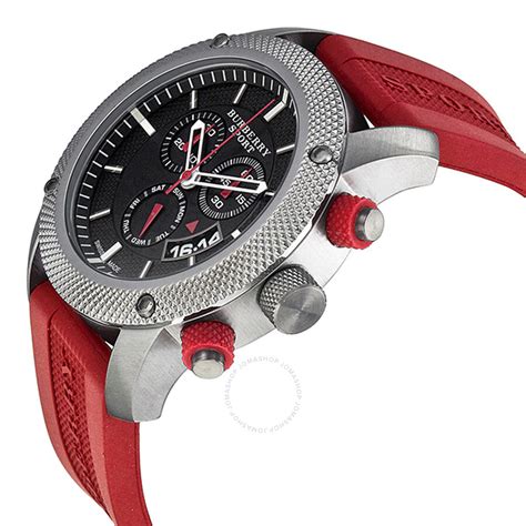 burberry sport chronograph red|Burberry Sport Chronograph Black Dial Red Rubber Men's Watch .